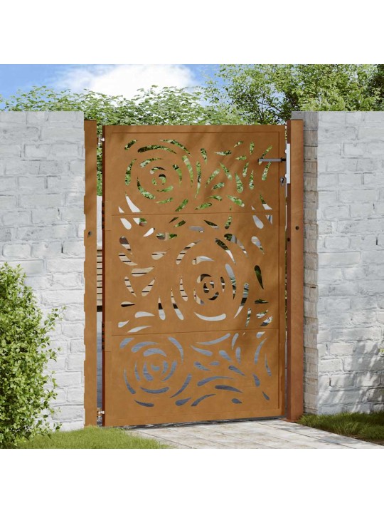 Zahradní branka 105x130 cm klimaticky odolný ocel design vlnek