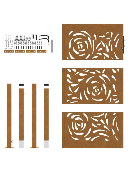 Zahradní branka 105x155 cm klimaticky odolný ocel design vlnek