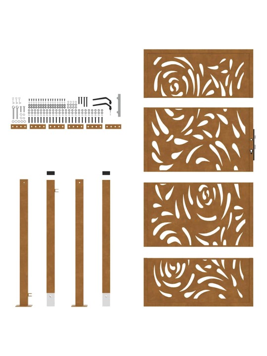 Zahradní branka 105x180 cm klimaticky odolný ocel design vlnek