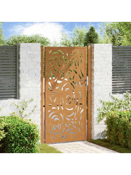 Zahradní branka 105x180 cm klimaticky odolný ocel design vlnek