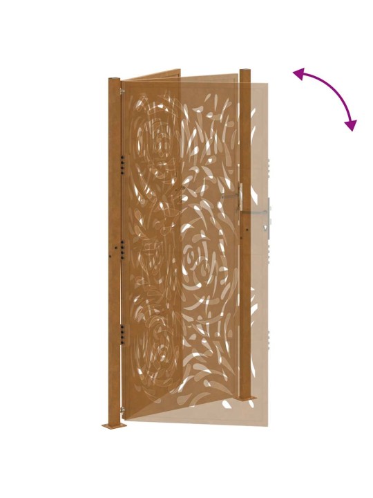 Zahradní branka 105x205 cm klimaticky odolný ocel design vlnek