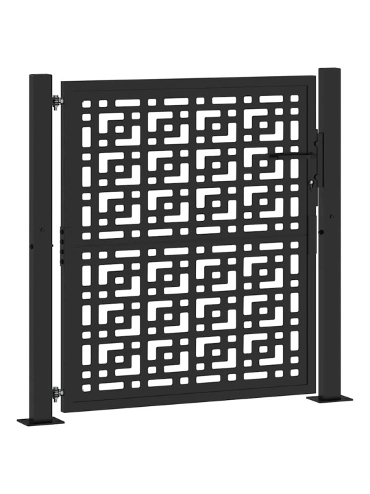 Zahradní branka černá 105x106 cm ocel design křížový