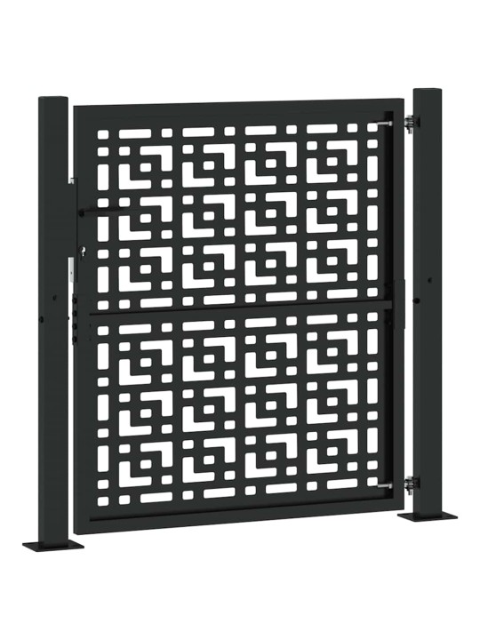 Zahradní branka černá 105x106 cm ocel design křížový