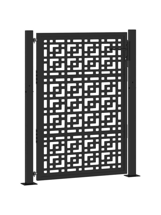 Zahradní branka černá 105x130 cm ocel design stopový