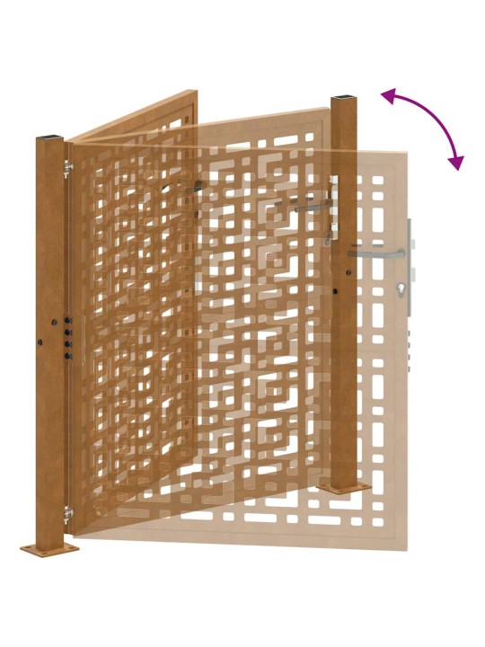 Zahradní branka 105x105cm klimaticky odolný ocel design křížový