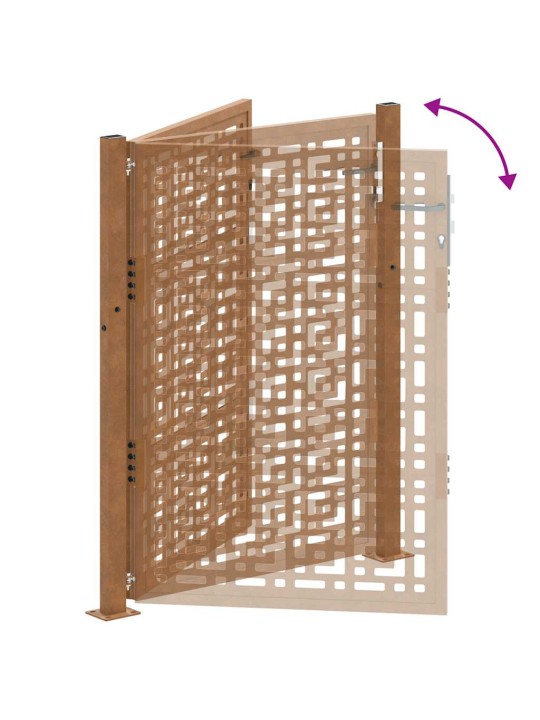 Zahradní branka 105x130cm klimaticky odolný ocel design stopový