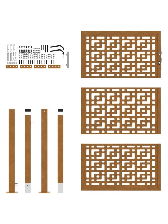 Zahradní branka 105x155cm klimaticky odolný ocel design stopový