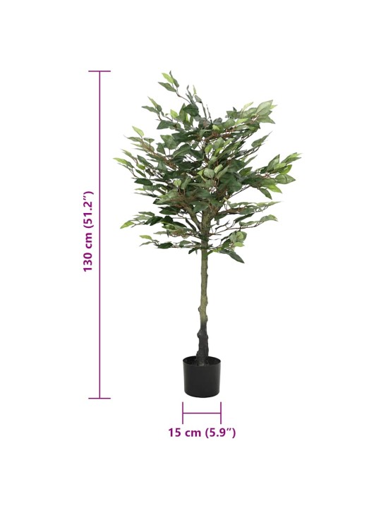Umělý strom ficus 480 listů 130 cm zelený
