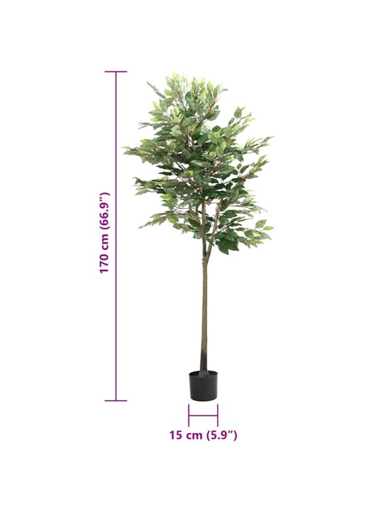 Umělý strom ficus 756 listů 170 cm zelený