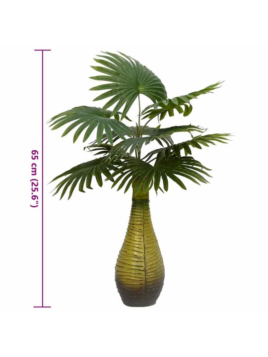 Umělá palma 9 listů 65 cm zelená
