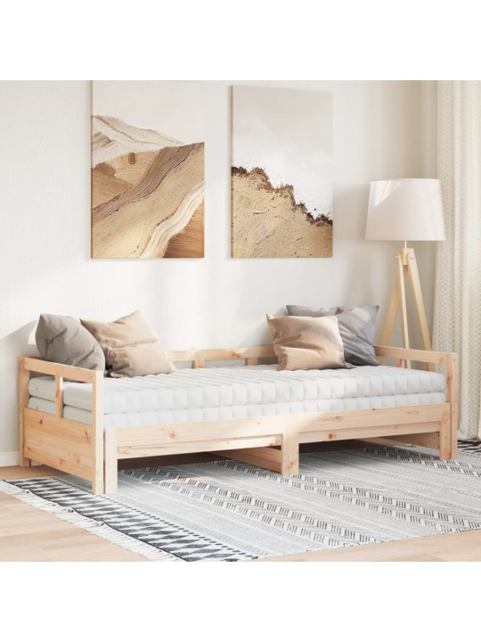 Válenda s přistýlkou a matracemi 80 x 200 cm masivní borovice