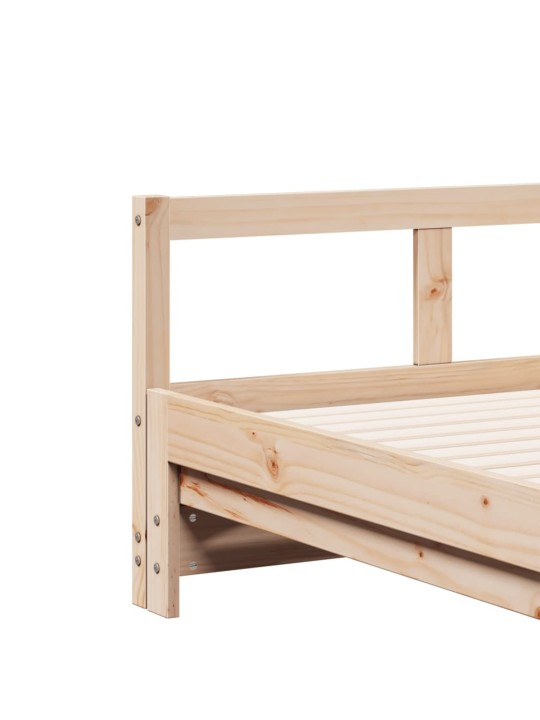 Válenda s přistýlkou a matracemi 80 x 200 cm masivní borovice