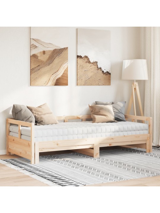 Válenda s přistýlkou a matracemi 90 x 200 cm masivní borovice