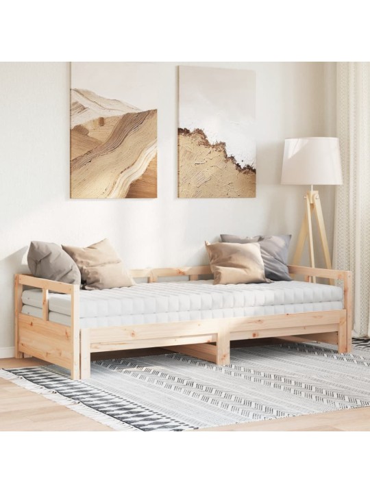 Válenda s přistýlkou a matracemi 90 x 190 cm masivní borovice