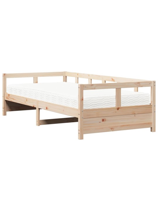Válenda s matrací 80 x 200 cm masivní borové dřevo