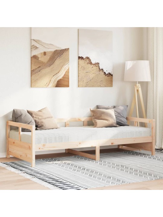 Válenda s matrací 80 x 200 cm masivní borové dřevo
