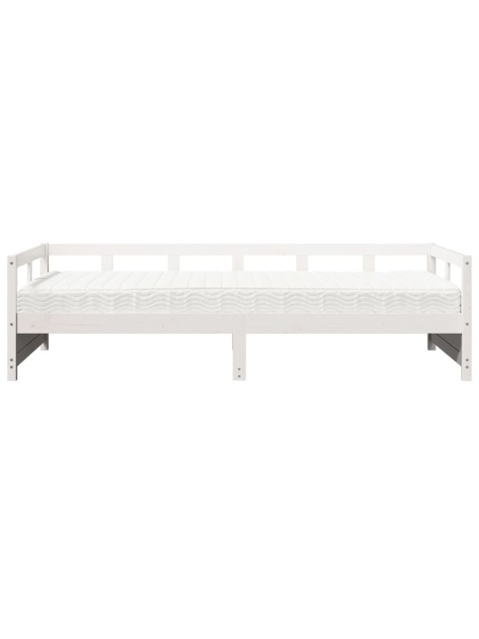 Válenda s matrací bílá 80 x 200 cm masivní borovice