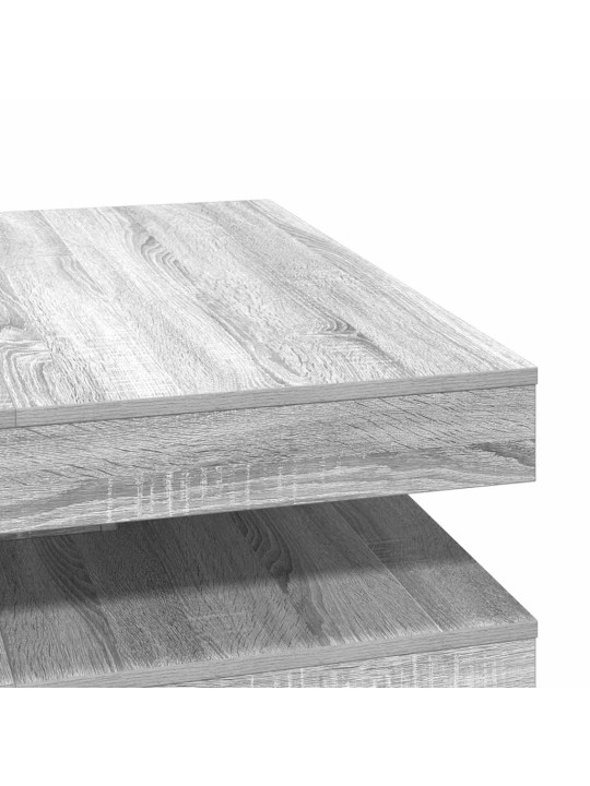 Konferenční stolek otočný o 360º šedý sonoma 90x90x34,5 cm
