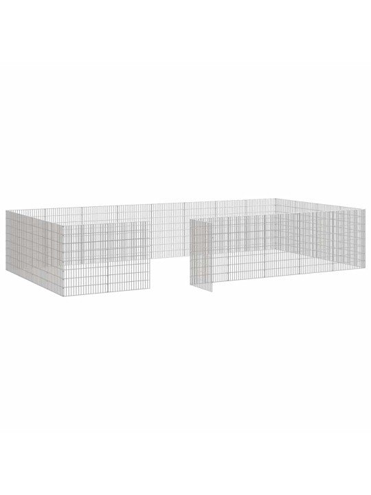 Ohrádka pro zvířata 24 panelů 54 x 80 cm pozinkované železo