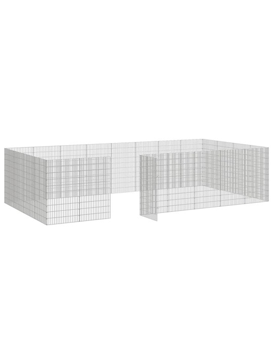 Ohrádka pro zvířata 24 panelů 54 x 100 cm pozinkované železo