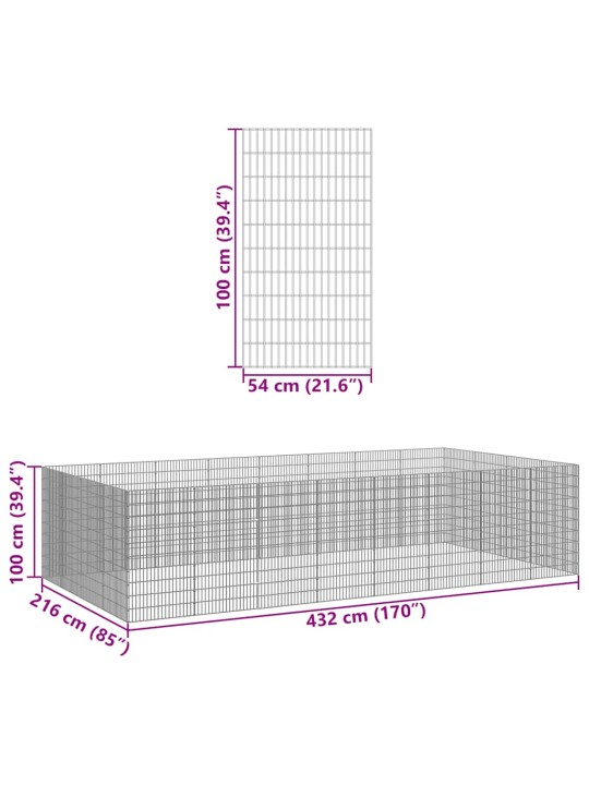 Ohrádka pro zvířata 24 panelů 54 x 100 cm pozinkované železo
