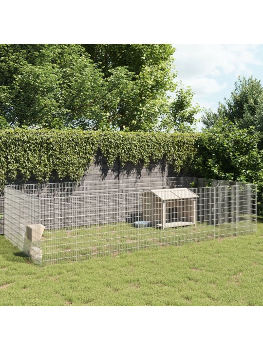 Ohrádka pro zvířata 24 panelů 54 x 100 cm pozinkované železo