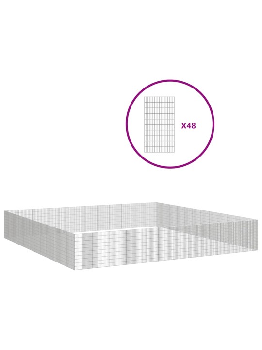 Ohrádka pro zvířata 48 panelů 54 x 100 cm pozinkované železo