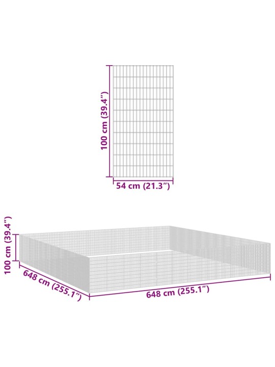Ohrádka pro zvířata 48 panelů 54 x 100 cm pozinkované železo