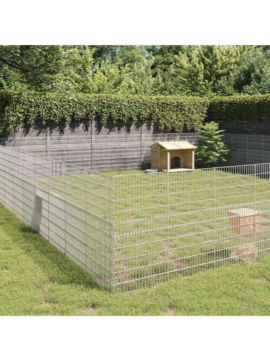 Ohrádka pro zvířata 48 panelů 54 x 100 cm pozinkované železo