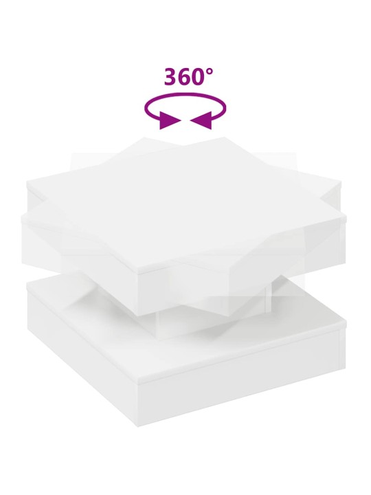 Konferenční stolek otočný o 360º bílý 50 x 50 x 34,5 cm