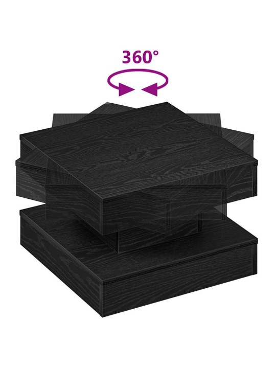 Konferenční stolek otočný o 360º černý 50 x 50 x 34,5 cm