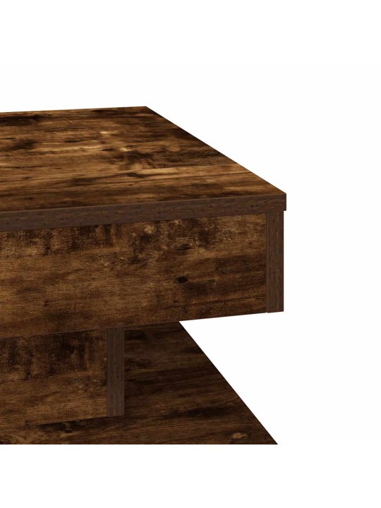 Konferenční stolek otočný o 360º kouřový dub 50 x 50 x 34,5 cm