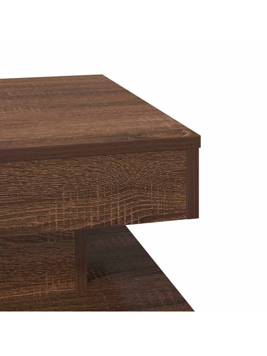 Konferenční stolek otočný o 360º hnědý dub 50 x 50 x 34,5 cm