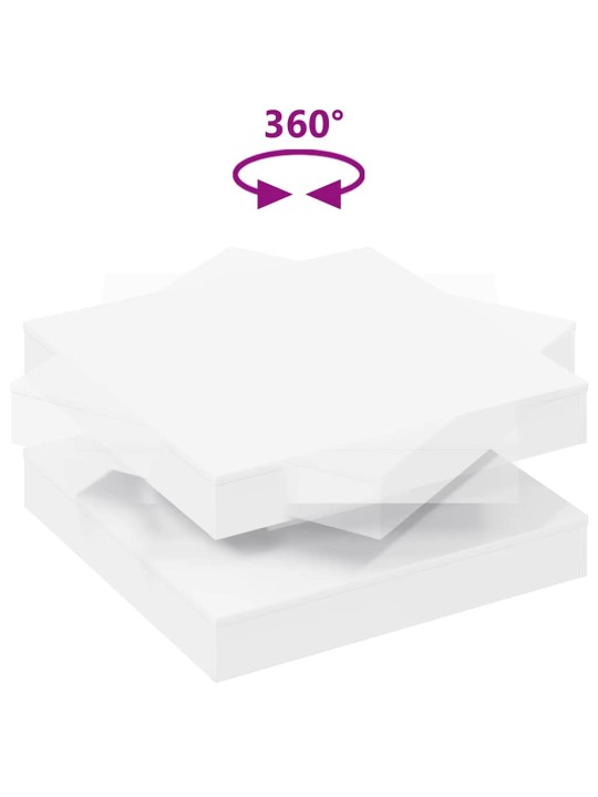 Konferenční stolek otočný o 360º bílý 70 x 70 x 34,5 cm