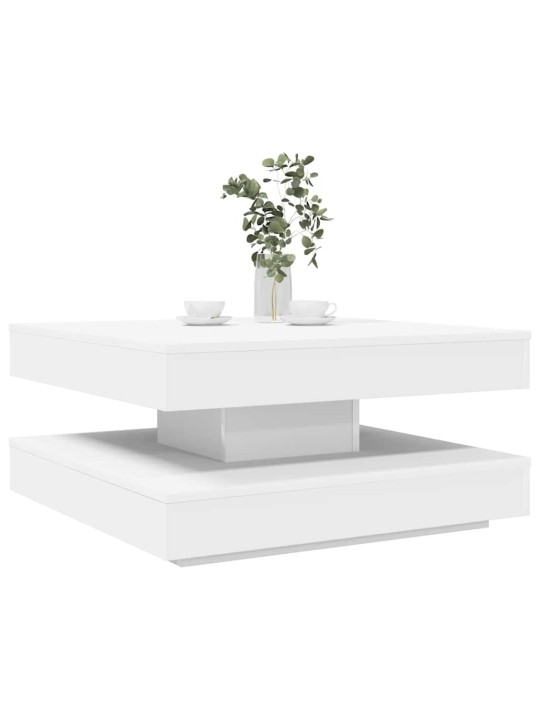 Konferenční stolek otočný o 360º bílý 70 x 70 x 34,5 cm