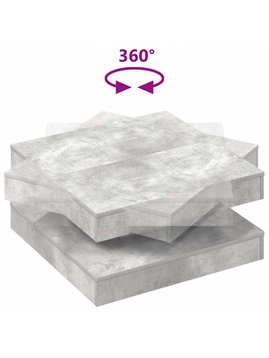 Konferenční stolek otočný o 360º betonově šedý 70x70x34,5 cm