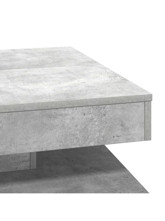 Konferenční stolek otočný o 360º betonově šedý 70x70x34,5 cm