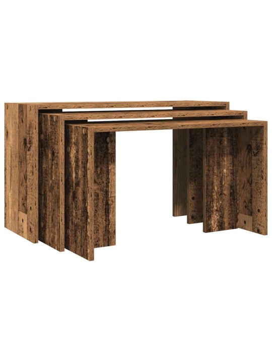 Hnízdové stolky 3 ks old wood kompozitní dřevo