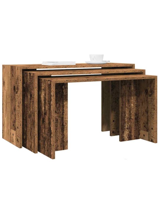 Hnízdové stolky 3 ks old wood kompozitní dřevo