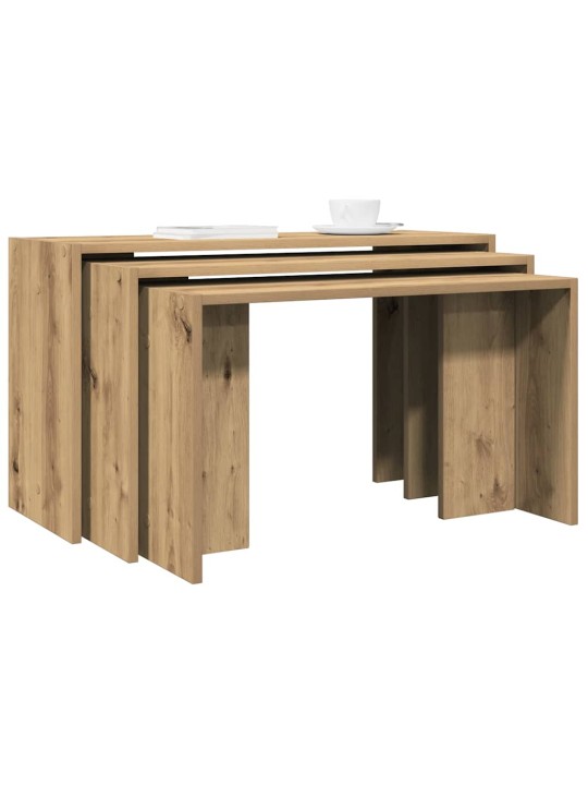 Hnízdové stolky 3 ks dub artisan kompozitní dřevo