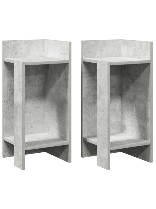 Odkládací stolky s policí 2 ks betonová šedá 25,5x27x60 cm