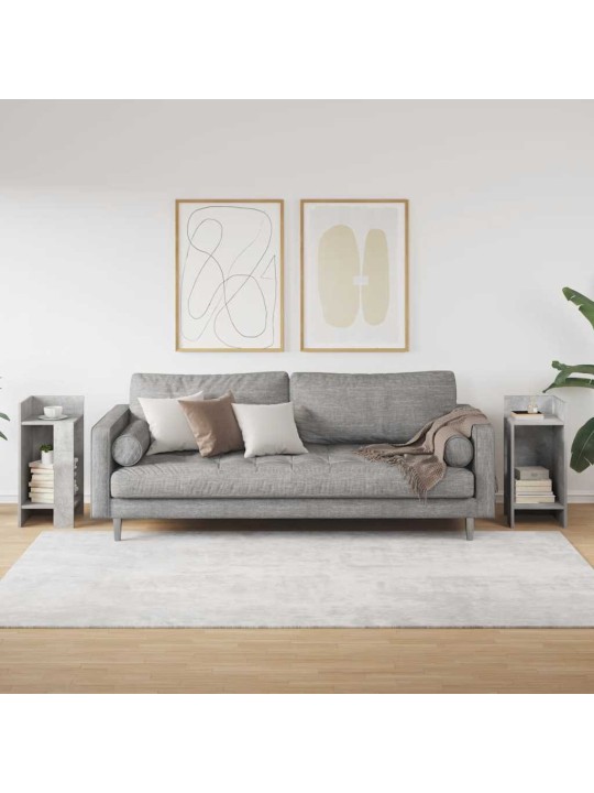 Odkládací stolky s policí 2 ks betonová šedá 25,5x27x60 cm