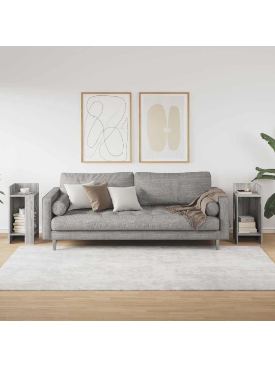 Odkládací stolky s policí 2 ks šedý sonoma 25,5x27x60 cm