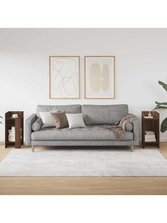 Odkládací stolky s policí 2 ks hnědý dub 25,5x27x60 cm