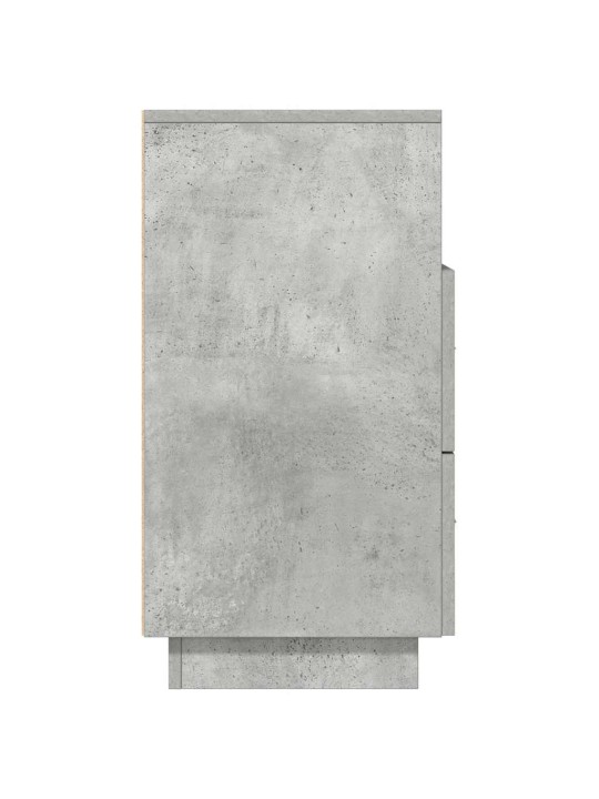 Noční stolek se 2 zásuvkami betonově šedý 36 x 36 x 68 cm