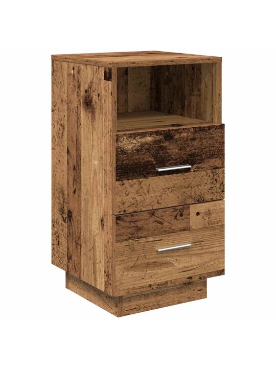 Noční stolky 2 ks se 2 zásuvkami old wood 36 x 36 x 68 cm