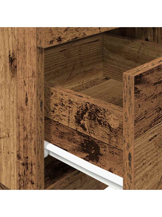 Noční stolky 2 ks se 2 zásuvkami old wood 36 x 36 x 68 cm