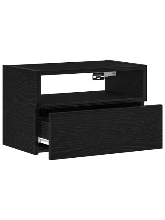 Nástěnné noční stolky 2 ks černé 45x26x28,5 cm