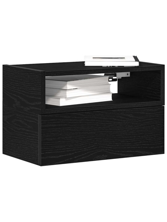 Nástěnné noční stolky 2 ks černé 45x26x28,5 cm