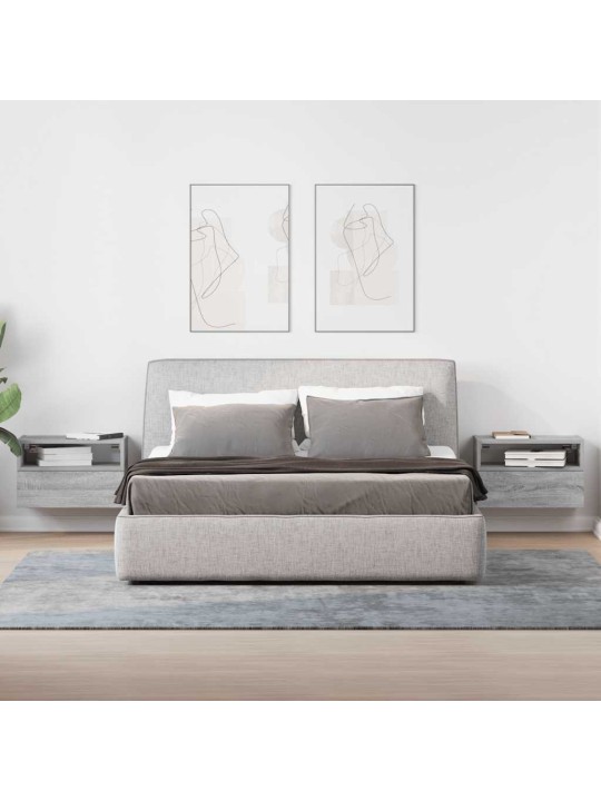 Nástěnné noční stolky 2 ks šedé sonoma 45x26x28,5 cm
